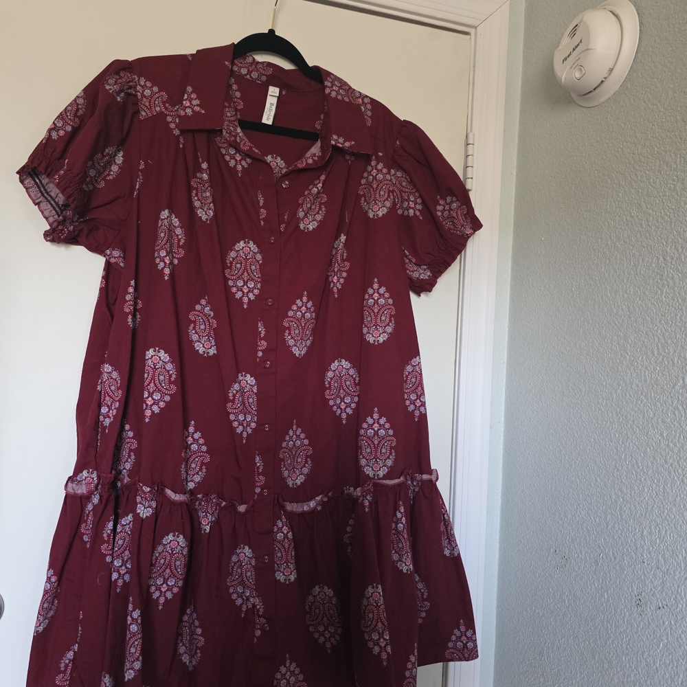 Torrid Maroon Patterned Dress - image 2